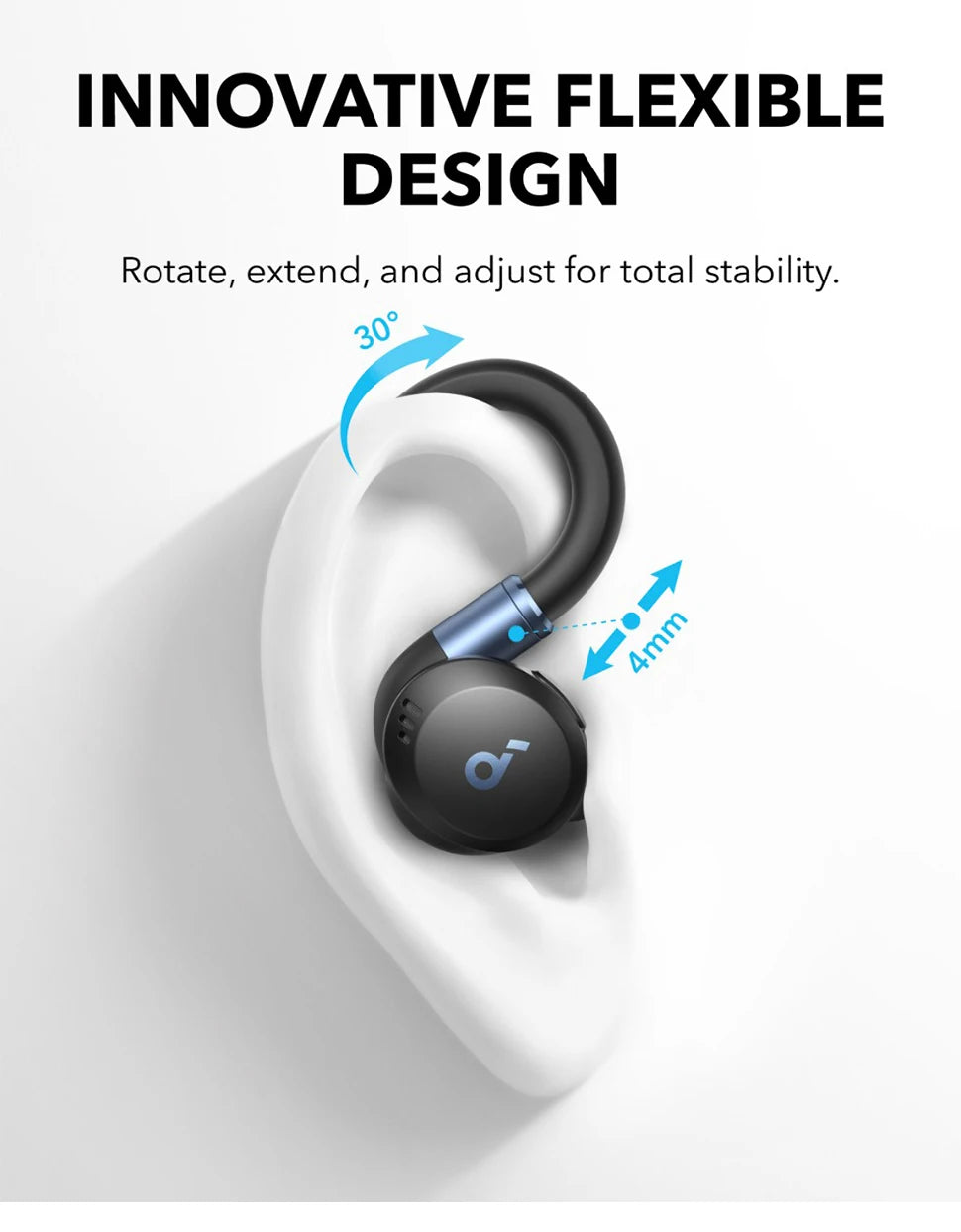 Soundcore Anker Sport X20 Écouteurs Bluetooth True Wireless – Crochets Oreille Sport | Workout & Fitness