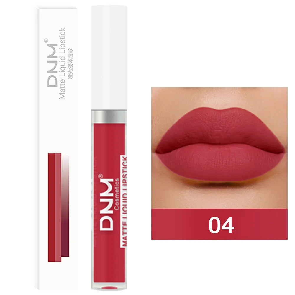 Gloss Velvet Mat DNM 18 Couleurs – Waterproof Longue Tenue | Lip Tint Nude, Rouge & Violet