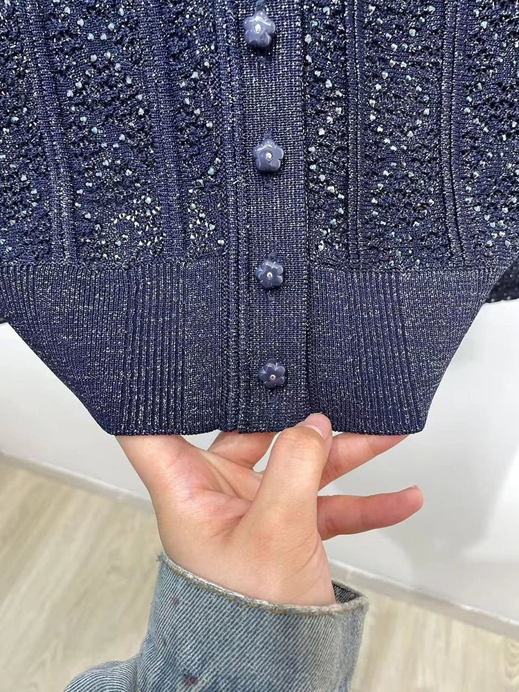 Ensemble Tricot Femme Cardigan Ajouré Col Rond Sans Manches Top Maille Élégant & Jupe Mi-longue – Tenue Chic Printemps | Mode 2026