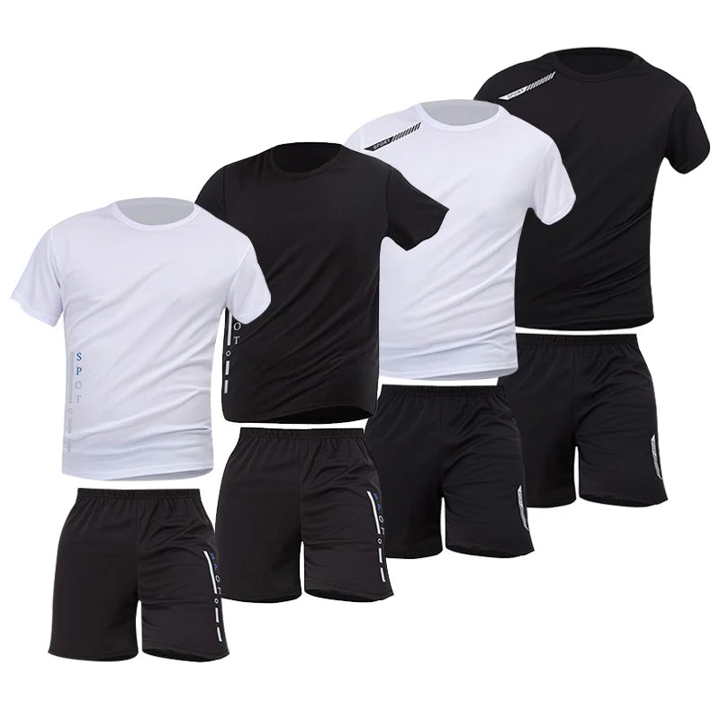 Ensemble Sport Homme Séchage Rapide Grande Taille T-Shirt + Short Lot 2/4/6 Pièces Loisirs Running Fitness Casual Ado – Pack Sport Économique | Mode Homme Sport Premium