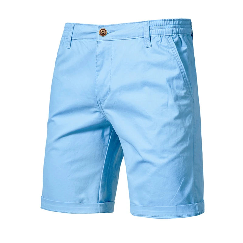 Short Homme 100% Coton Couleur Unie Ceinture Élastique Casual Business Social Plage Été Haute Qualité 10 Coloris Disponibles – Short Premium Multifonction | Mode Homme Été Premium