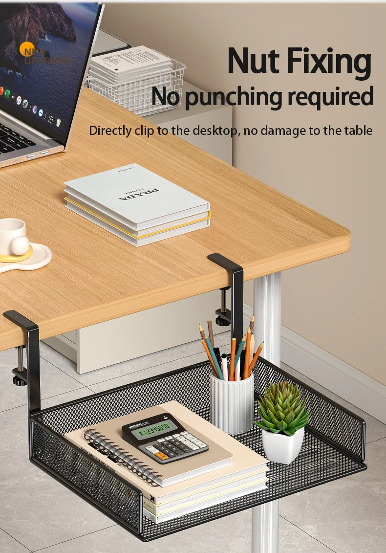 Tiroir Sous Bureau Clamp-On Maille Métal – Organisateur Fournitures Bureau Maison