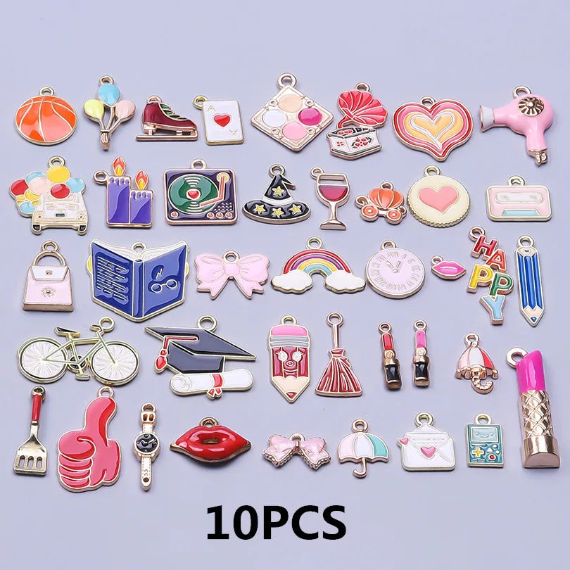 Pendentifs Émail & Breloques Fleurs Mix DIY – Matériaux Bijoux Fait Main en Vrac | Lot Assortiment Bracelet & Collier | Idéal Créatrices & Revendeuses