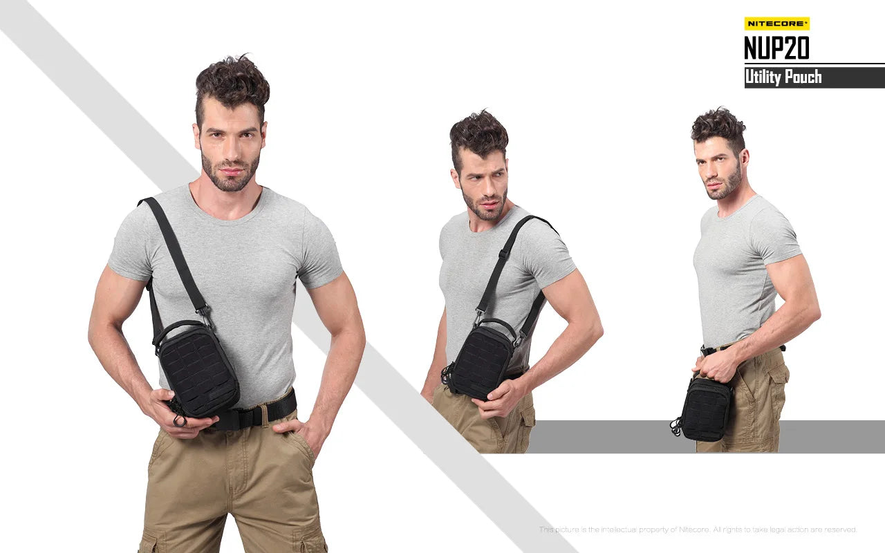 Sac Tactique NITECORE NUP10/NUP20 – Bandoulière Nylon 1000D Molle Crossbody Ceinture Homme Femme