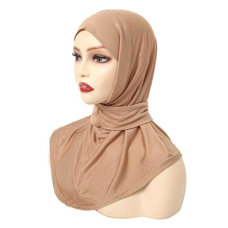 Hijab Femme Prêt-à-Porter Classique Bouton-Pression – Couvre-Chef Intégral Foulard & Turban Musulman