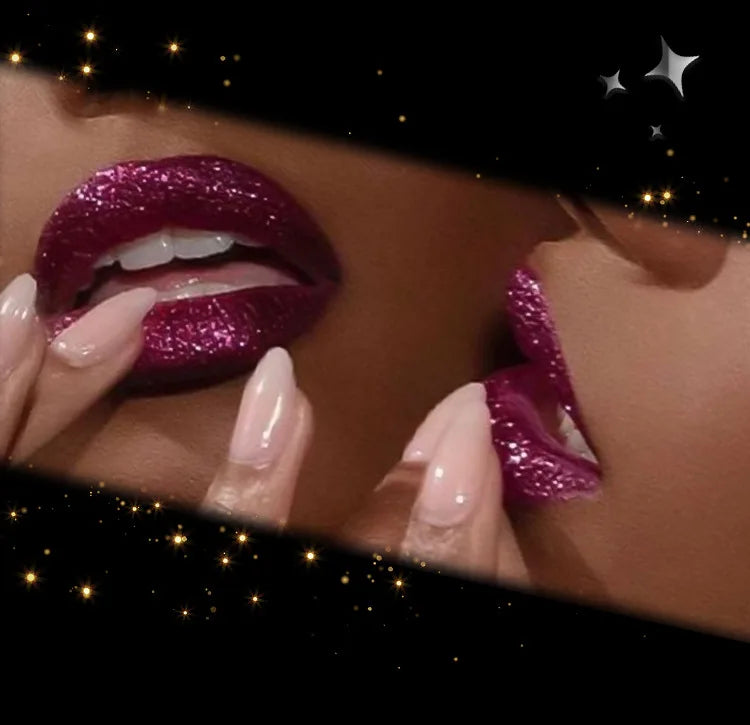 Rouge à Lèvres Glitter 7 Couleurs – Diamond Pearlescent Métallique Waterproof | Lipgloss Noir Femme