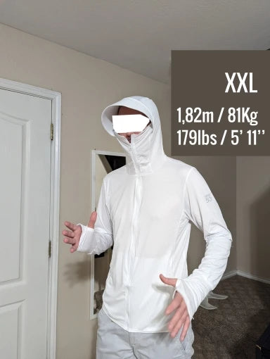 Anti-UV-Anglerhemd UPF 50+ – Langarm, schnelltrocknend & Kapuze