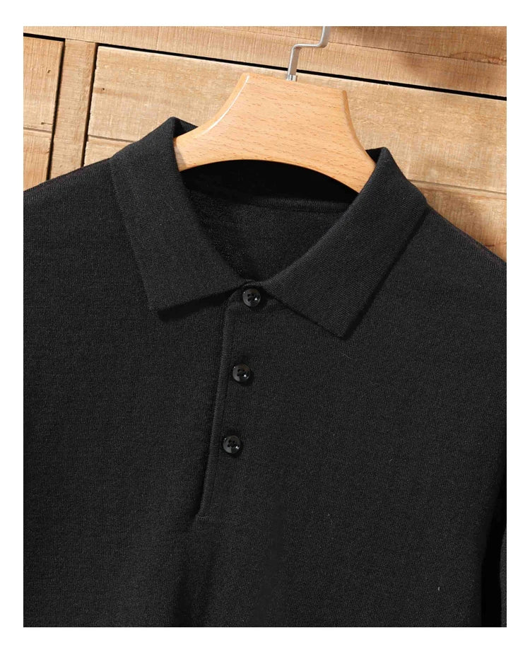 Herren-Polo-Pullover aus 100 % Merinowolle – Lapierre-Kragen Kurzarm Locker gestrickt Sommer Übergröße | Premium Herrenmode