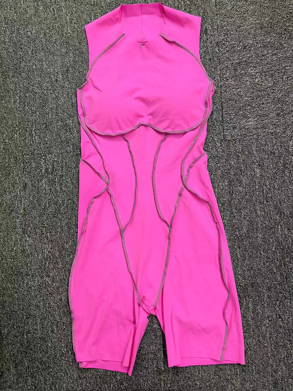Bodysuit Yoga Push-Up Rembourré Bicolore - Combinaison Short V Butt Gainante Gym & Fitness Femme