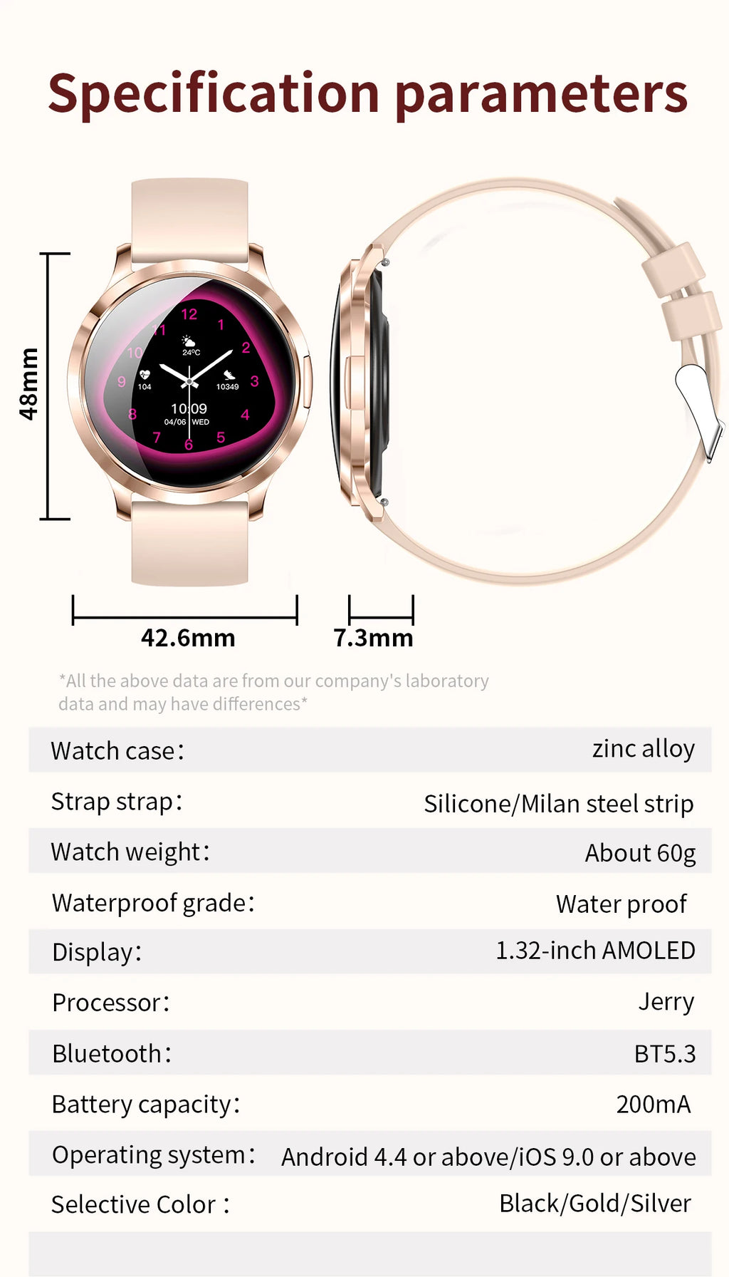 Smartwatch AMOLED 1.32" Unisexe 2025 – Cadran Personnalisable, Appels Bluetooth & Suivi Cardio | Sport & Fitness | Homme & Femme
