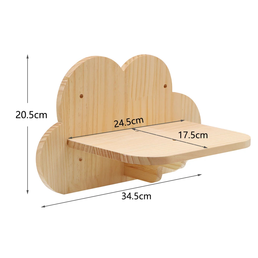 Arbre à Chat Mural Escalade Bois – Étagères Plateforme Saut Hamac Escalier | Aire de Jeux Chaton Mobilier