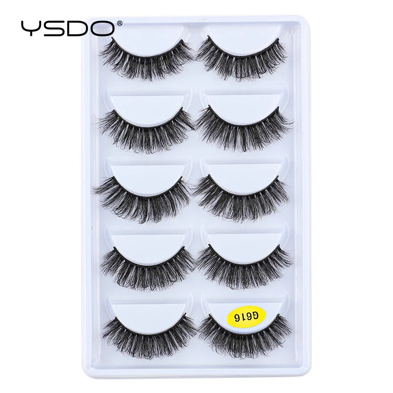 Faux Cils Mink 3D YSDO – Lot 3/5/10 Paires | Maquillage Dramatique Naturel