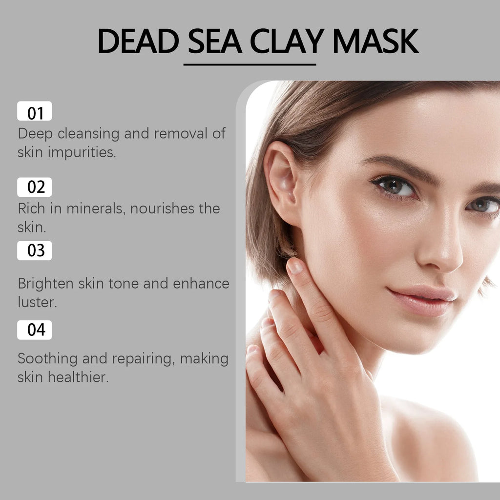 Masque Visage Boue Mer Morte – Purifiant, Éclaircissant & Anti-Points Noirs | Contrôle Sebéum & Réparation Peau