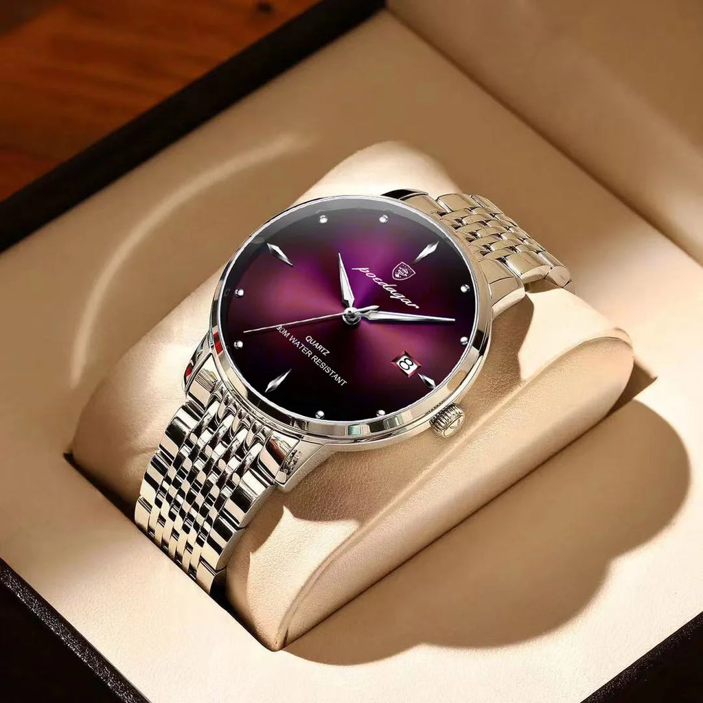 Montre Homme POEDAGAR Luxe Sport Quartz – Acier Lumineux Étanche Date Business