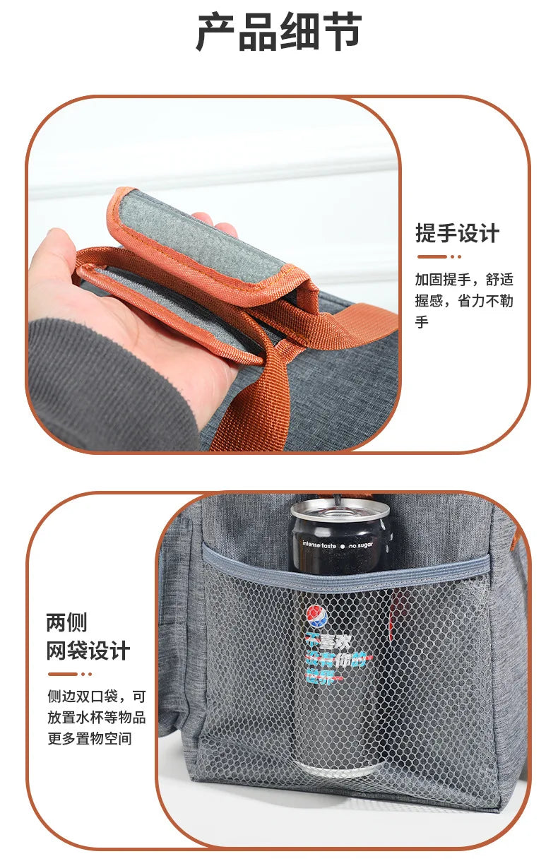 Sac Repas Isotherme – Lunch Bag Pique-Nique Camping Travail École Anti-Fuite Bandoulière