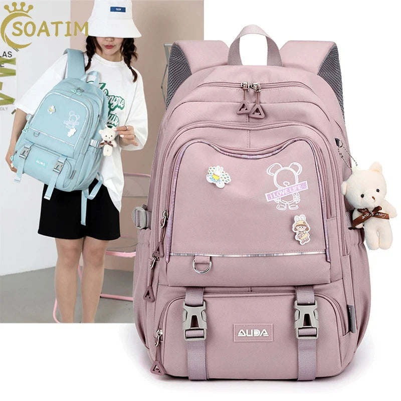 Sac À Dos Scolaire Kawaii Fille Ado – Grand Cartable Collège Lycée Laptop Voyage