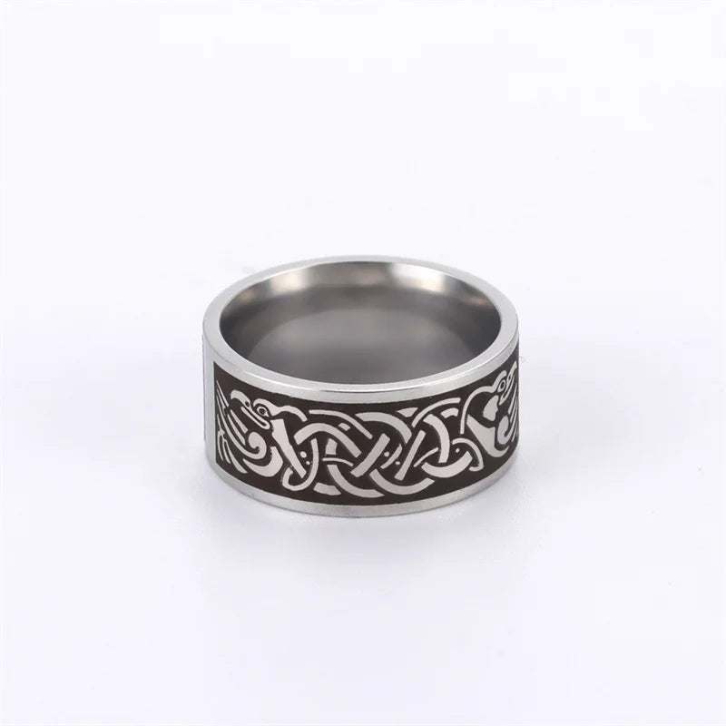 Bague Punk Acier Inoxydable Arbre de Vie Viking – Bague Couple Goth & Nordique | Bijou Homme & Femme | Cadeau Anniversaire & Fête Tendance