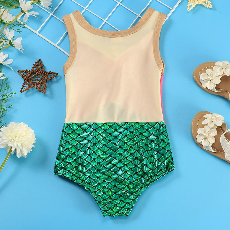 Maillot de Bain Fille Princesse Sirené – Costume Plage Piscine Été Enfant Anna Elsa Raiponce Mirabel