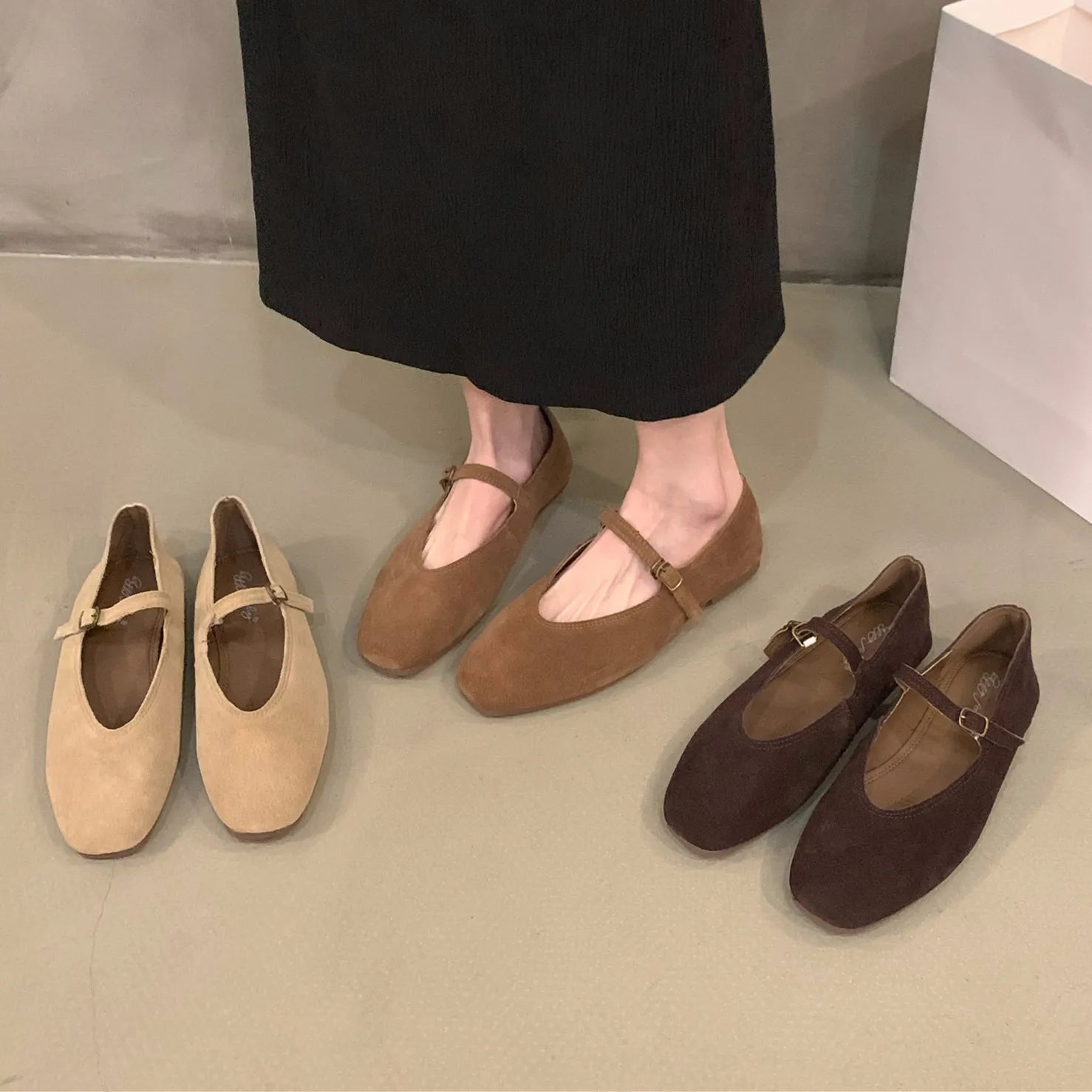 Bailamos Ballerines Cuir Bout Rond Slip-on Femme 2024 – Dress Élégant Casual Printemps