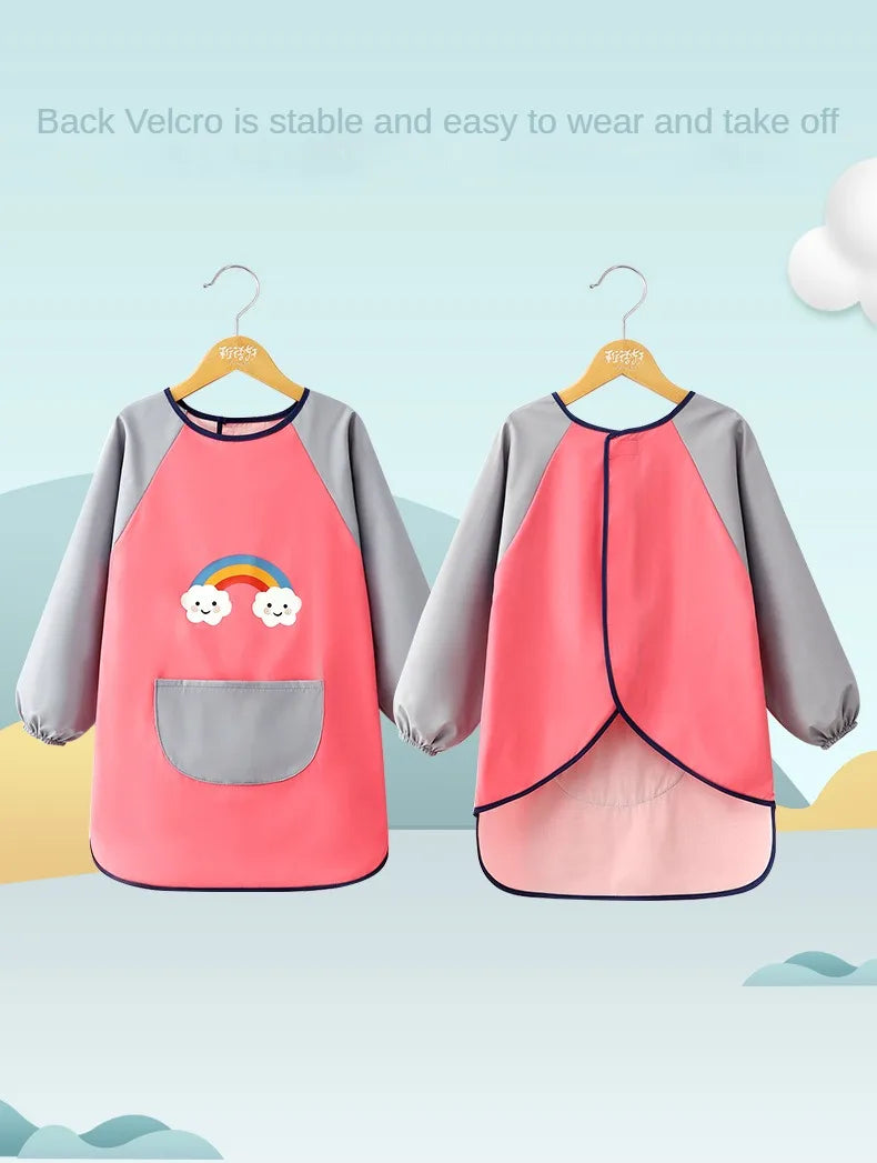 Tablier Imperméable Enfant – Blouse de Peinture Maternelle Repas Garçon Fille