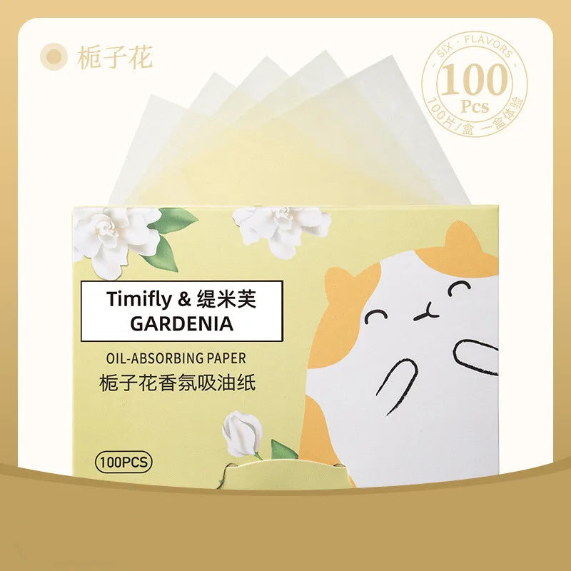 Papiers Matifiants Thé Vert – Lot 100 Pcs Portables | Lingettes Anti-Brillance Visage