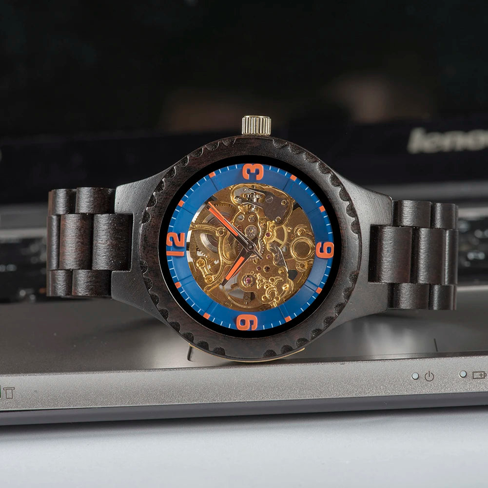 Montre Homme BOBO BIRD Bois Mécanique Luxe – Grand Cadran Top Brand Naturel Unique
