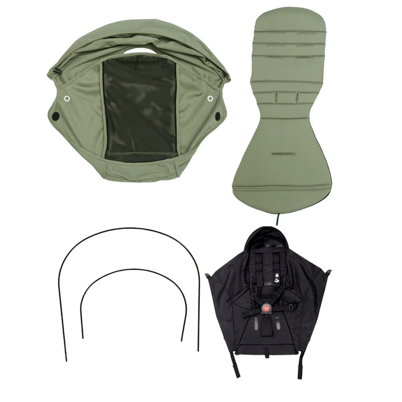Kit 3 Pièces Accessoires Poussette YOYO/Yoya – Canopy 175° + Housse Siège + Matelas Ajustable Anti-UV