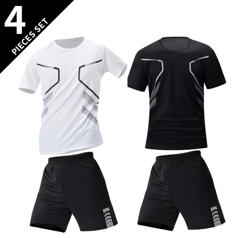 Ensemble Sport Homme Séchage Rapide Grande Taille T-Shirt + Short Lot 2/4/6 Pièces Loisirs Running Fitness Casual Ado – Pack Sport Économique | Mode Homme Sport Premium