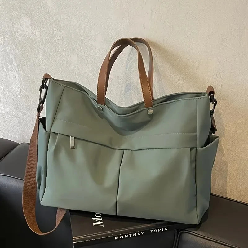 Grand Sac Cabas Nylon Femme – Tote Bag Stylish Bandoulière & Épaule | Voyage, Business, Fitness & Shopping | Léger & Résistant
