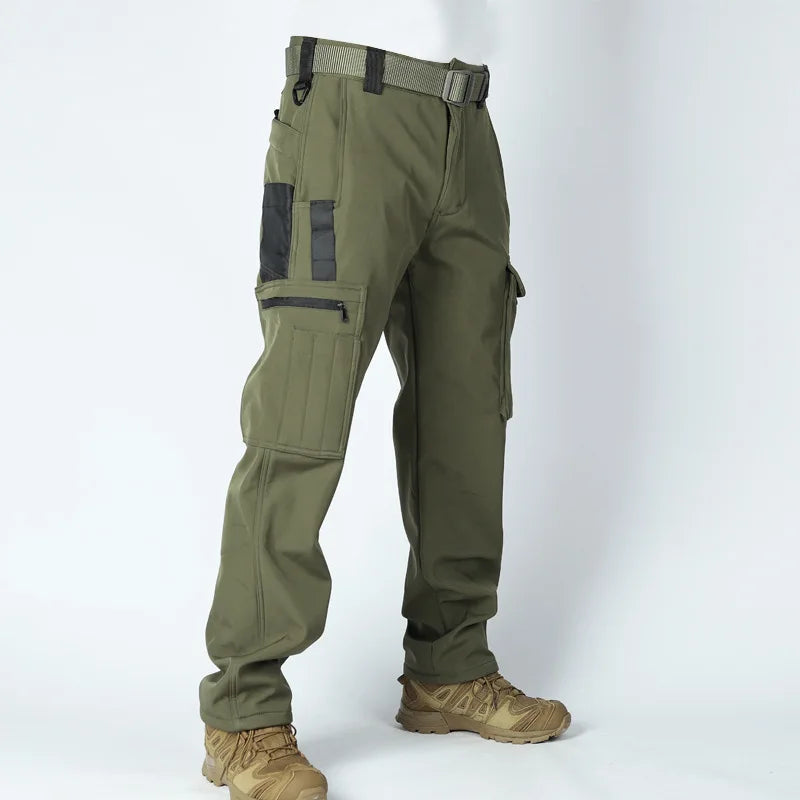 Herren Taktische Fleece Softshell Cargohose Multipocket Outdoor Wandern Sport Militär Warm Herbst Winter Arbeit – Premium Tactical Hose Allrounder | Outdoor Mode Premium Herren