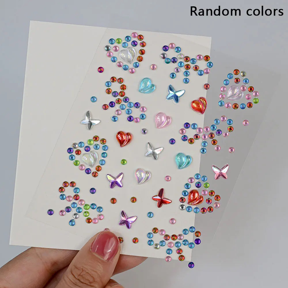 Stickers Strass Visage – Tatouages Temporaires Glitter Diamant | Fête & Maquillage