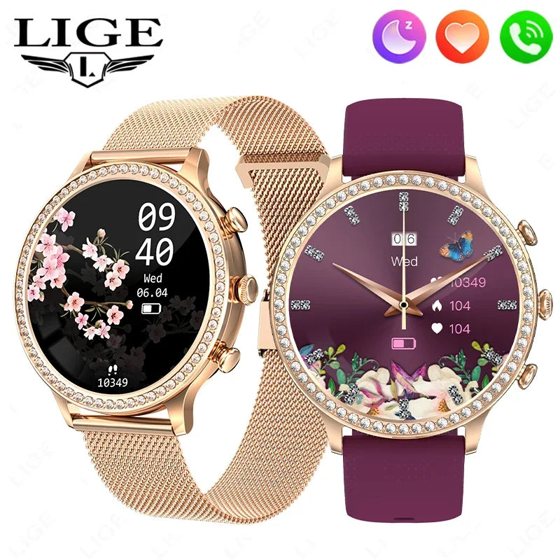 Montre Connectée Femme LIGE 2026 – Appels Bluetooth, Cadran Personnalisable & Suivi Cardio | Étanche Sport & Fitness | Cadeau Femme