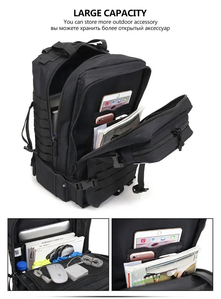 Sac à Dos Tactique Homme 45L – Sac Randonnée Camping Chasse Trekking Molle Militaire
