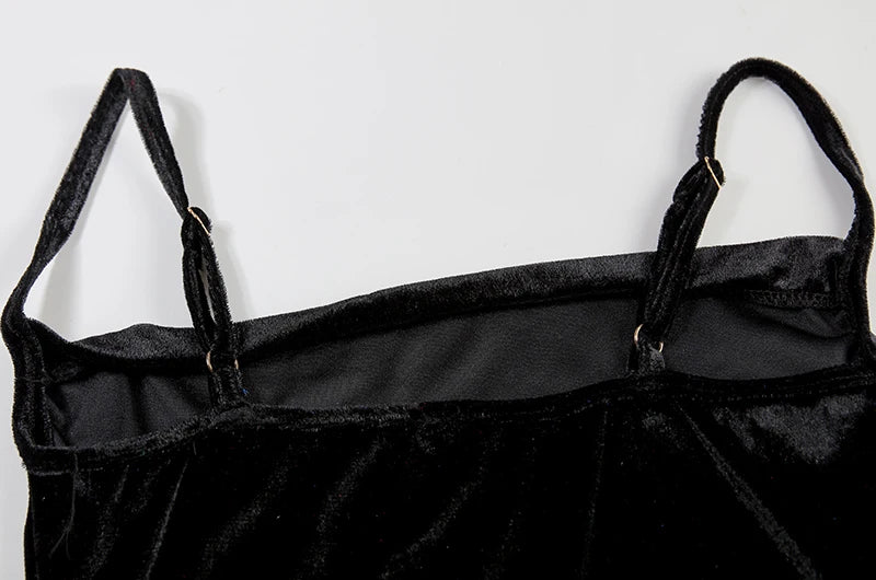 Robe Maxi Velours Sans Manches Fente Sexy - Style Y2K Élégant Soirée & Streetwear Femme