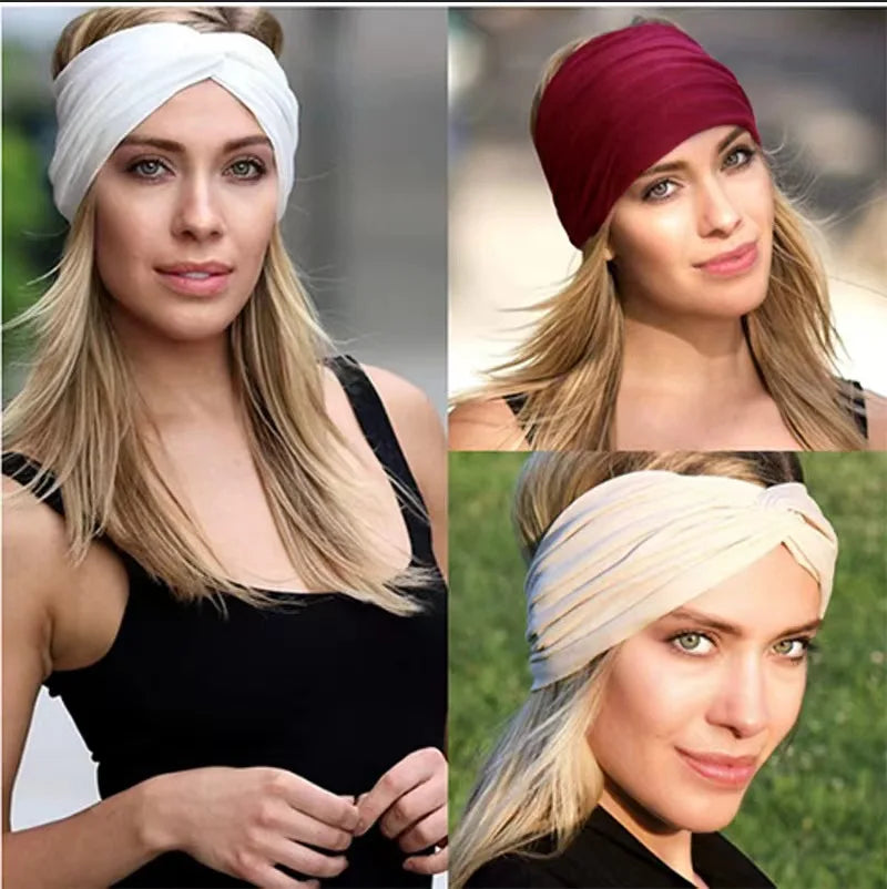 Bandeau Cheveux Large Élastique Femme – Sport, Yoga, Running & Maquillage | Turban Anti-Transpiration | Multiusage Tendance