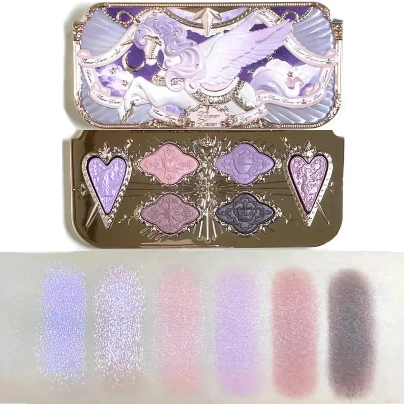 Palette Fards à Paupières Flower Knows Swan Ballet – 6 Teintes Mat, Shimmer & Nacré | Glitter