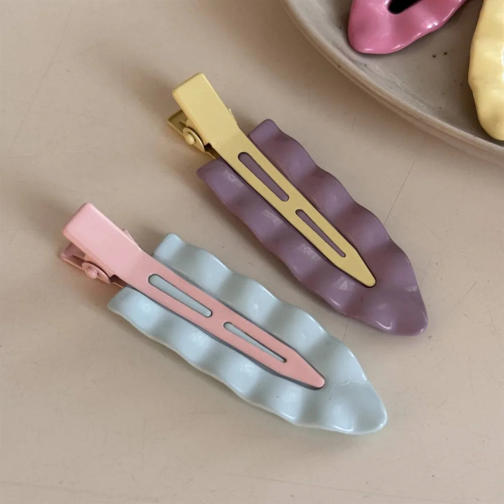 Pince Cheveux Macaron Coréenne – Vague Métallique Sans Couture | Accessoire Frange & Headgear