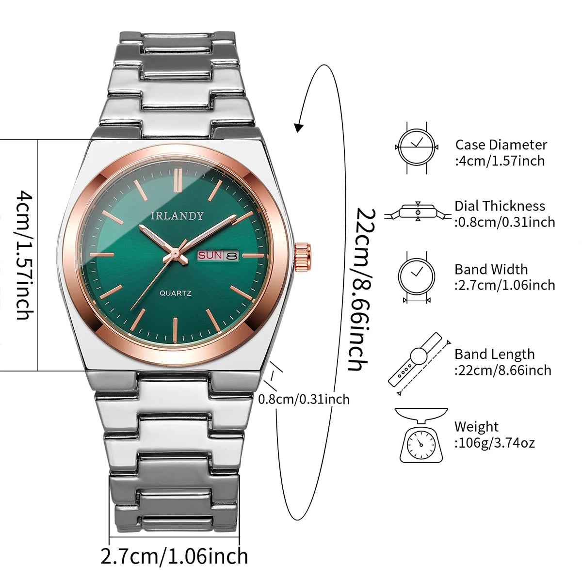 Montre Homme Luxe Business Quartz Calendrier – Élégante Fashion Casual
