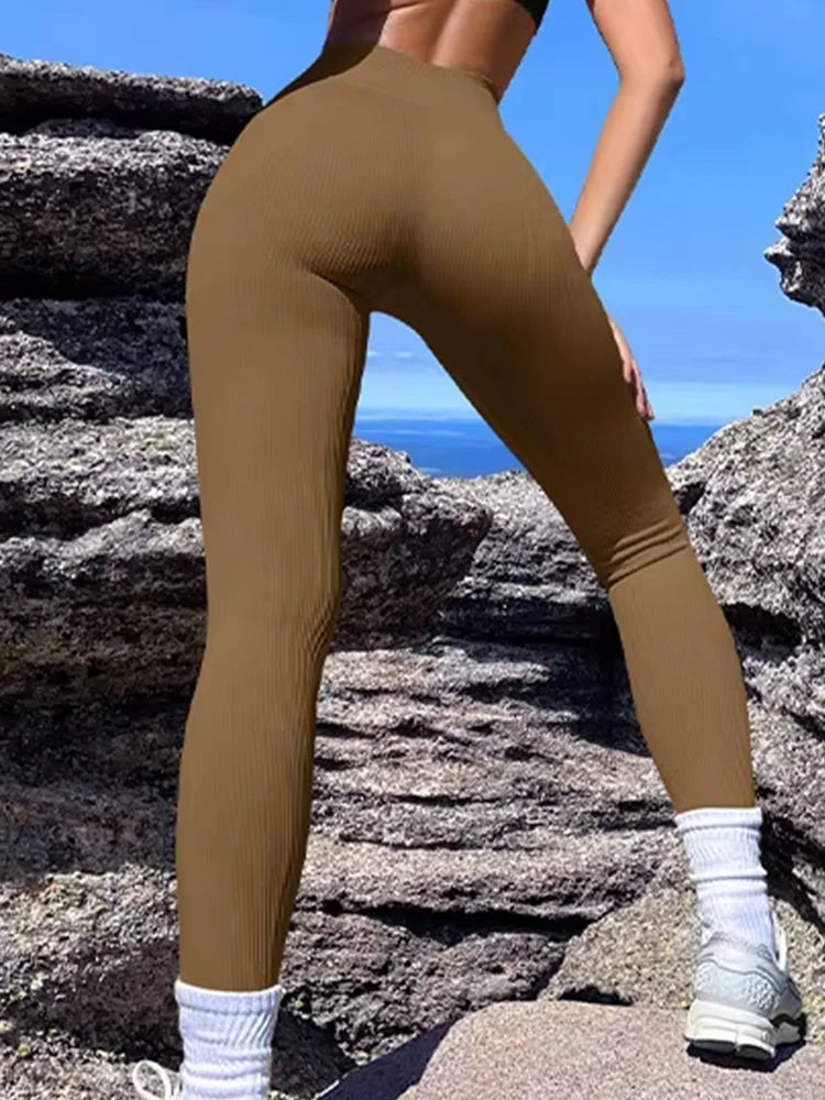 Legging Yoga Femme Hiver Taille Haute Gainant Fessier – Pantalon Sport Thermique Sculptant