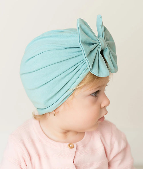 Bonnet Turban Bébé Fille Nœud Doux – Chapeau Nouveau-Né Toddler Printemps Automne