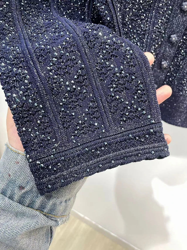 Ensemble Tricot Femme Cardigan Ajouré Col Rond Sans Manches Top Maille Élégant & Jupe Mi-longue – Tenue Chic Printemps | Mode 2026