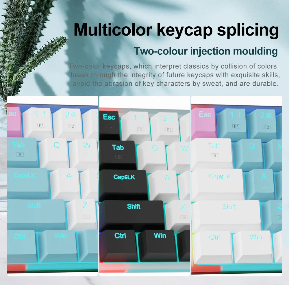 E-YOOSO Z11T Clavier Gaming Mécanique USB – Switch Bleu/Rouge 61 Touches | Russe, Brésilien, Portugais