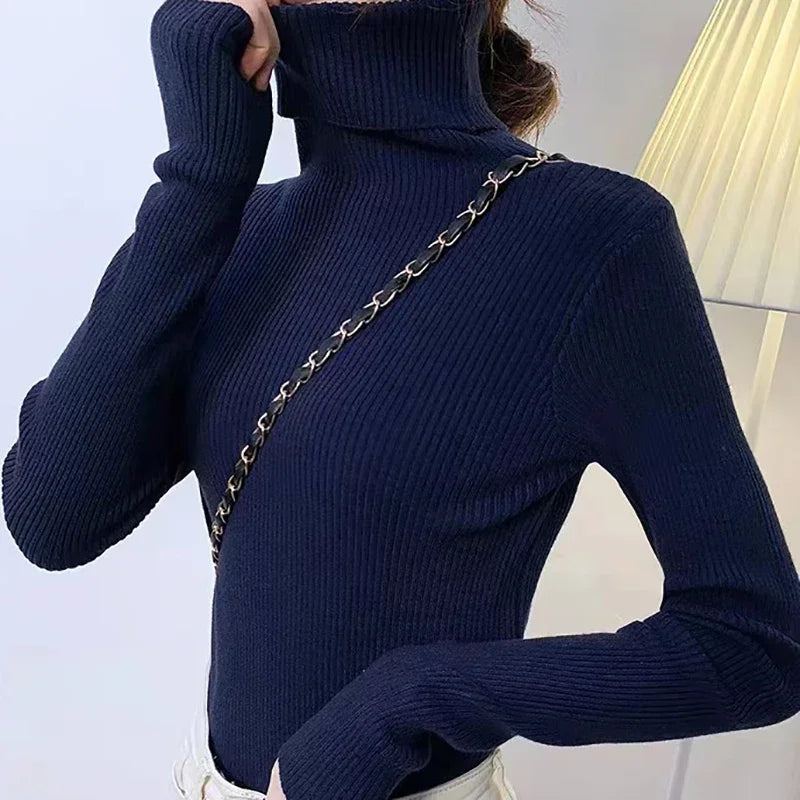 Pull Col Roulé Cachemire Ultra-Doux Femme - Tricot Basique Chic Automne Hiver | Heliar