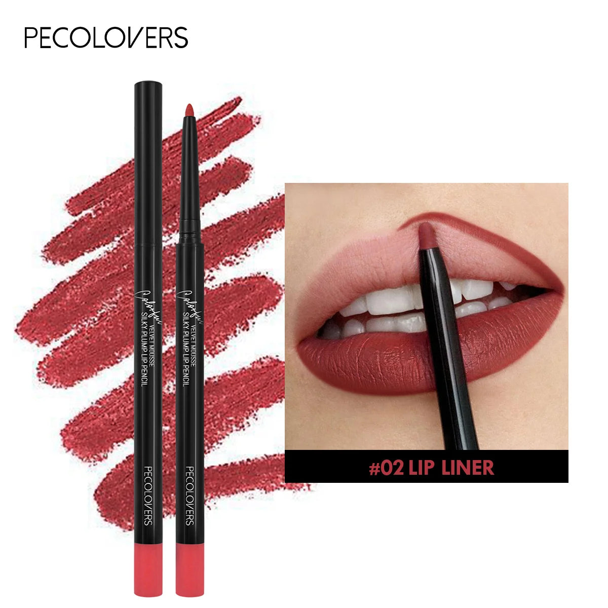 Crayon Lipliner Mat Waterproof – 12 Couleurs Longue Tenue | Contour Lèvres Hydratant