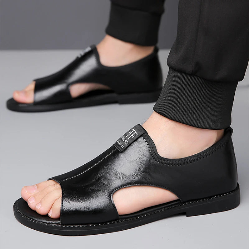 Sandales Cuir Soft Sole Homme Plage Conduite – Slippers Outdoor Confortables Qualité