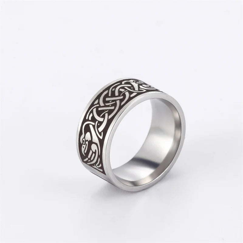 Bague Punk Acier Inoxydable Arbre de Vie Viking – Bague Couple Goth & Nordique | Bijou Homme & Femme | Cadeau Anniversaire & Fête Tendance