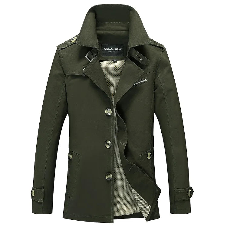 Trench Coat Homme Casual Business Coupe-Vent Simple Boutonnage Grande Taille Élégant Intemporel | Trench Premium