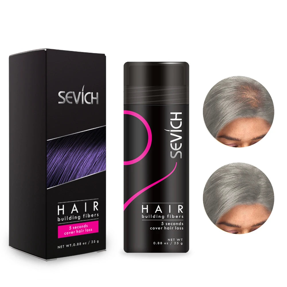 Sevich Fibres Capillaires Kératine 25g – Anti-Chute, Densifiant, Camouflage Calvitie & Zones Clairsemées | Poudre Cheveux