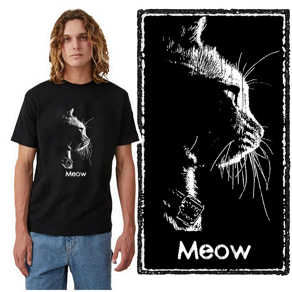 T-Shirt Homme 100% Coton Imprimé Chat Cool Loose Été Manches Courtes Col Rond Casual Tendance – Tee Graphique Félin Streetwear | Mode Homme Premium