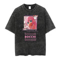 T-Shirt Homme Oversize Bocchi The Rock Anime Manga Imprimé Coton Lavé Col Rond – Fan Art Musique Streetwear | Mode Homme Otaku